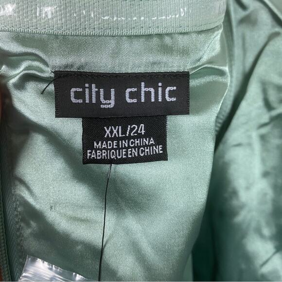 City Chic Seafoam Green Vine Embroidered Dress Sz.XXL(24) NWT - Picture 7 of 15